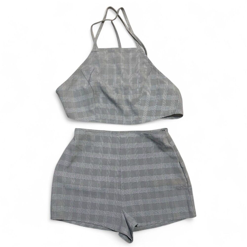 Forever 21 Grey High Waisted Shorts and Top Size Set Size Small 2 Piece Outfit